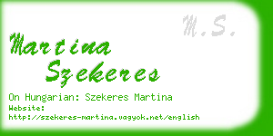 martina szekeres business card